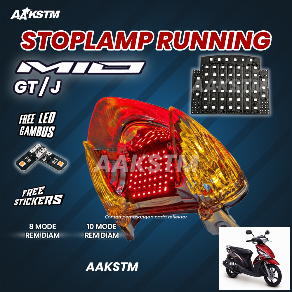 Lampu Stoplamp Mio J GT 8 10 Mode Running Otomatis Manual Lampu Variasi LED PNP