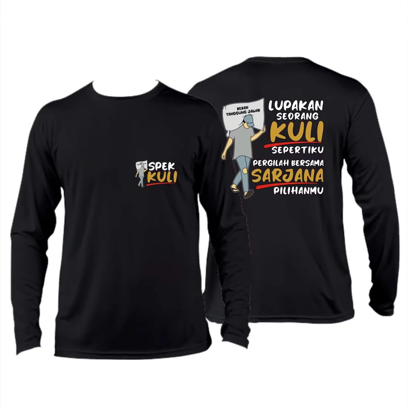 KAOS PRIA LENGAN PANJANG SPEK KULI BAHAN ADEM