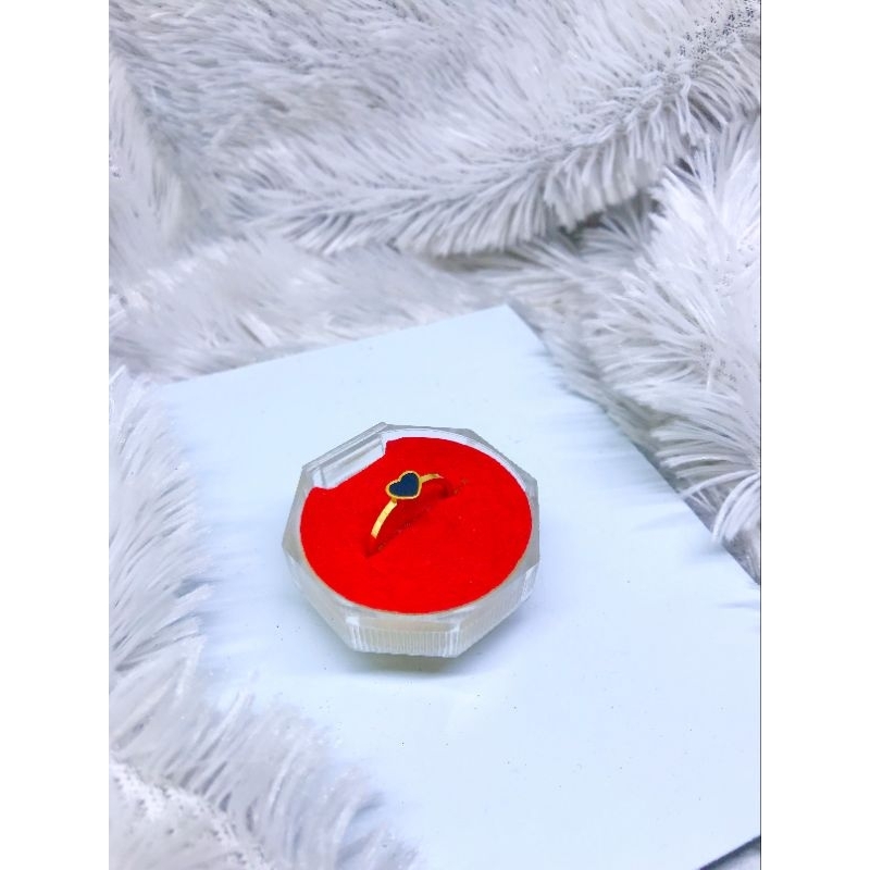 Cincin tipis love hitam cewek titanium anti karat 0812