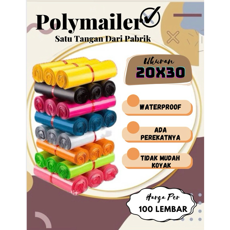 

Polymailer Plastik Packing Polimer 20x30