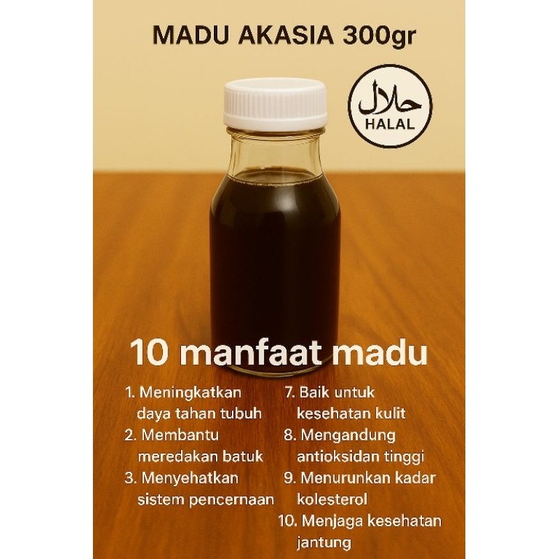 

MADU AKASIA MURNI 100% TANPA CAMPURAN PENGAWET APAPUN BERAT 300Gr -700gr