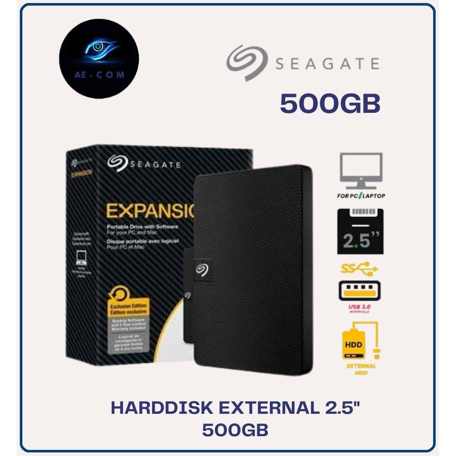 Seagate Expansion 500GB - HDD Hardisk Eksternal External 2.5" 500 GB Black Hitam Storage