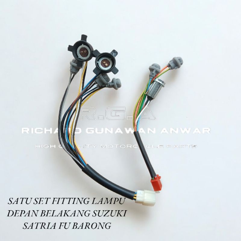 paket kabel piting lampu bohlam depan belakang satria fu barong