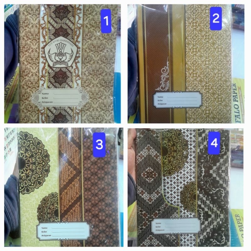 

Sampul Buku Quarto Batik 1 kodi (20 pcs/lembar), Sampul Batik sekodi untuk SD/MI, SMP/Tsanawiyah, SMA/ Aliyah,Buku Sekolah Catatan dan Pelajaran
