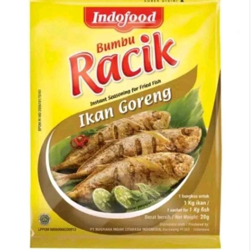 

bumbu racik ikan goreng Indofood isi 20 gr per sachet per pcs