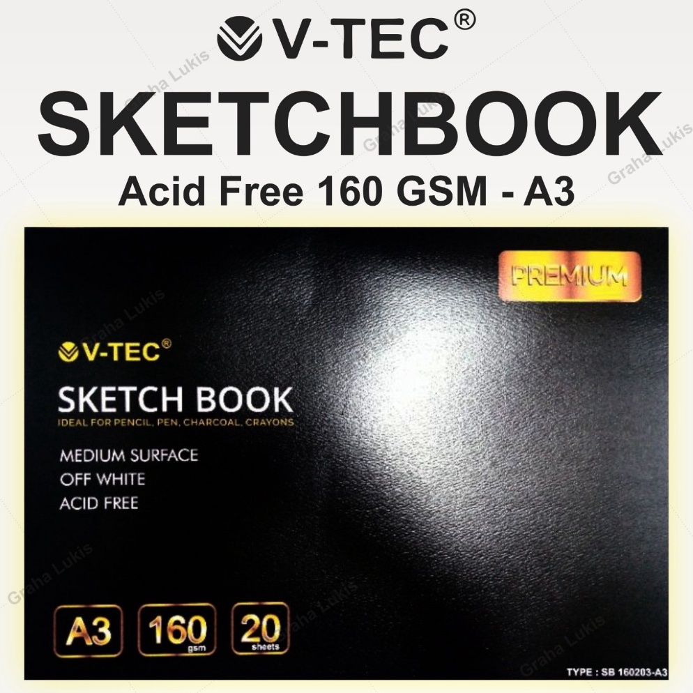 

VTEC SKETCHBOOK A3 ACID FREE 16GSM KODE G1V3