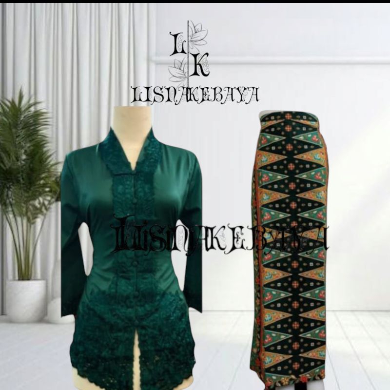 Kebaya Encim Bordir Senada Lengan 7/8