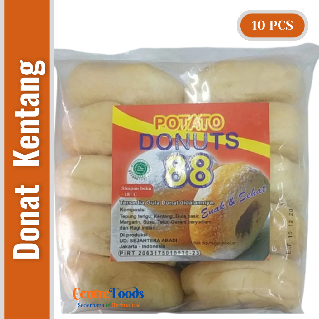 

Donat Kentang Gula Isi - Potato Donut 88 | Isi 10 Pcs - 750gr [ Harga Per BKS ]