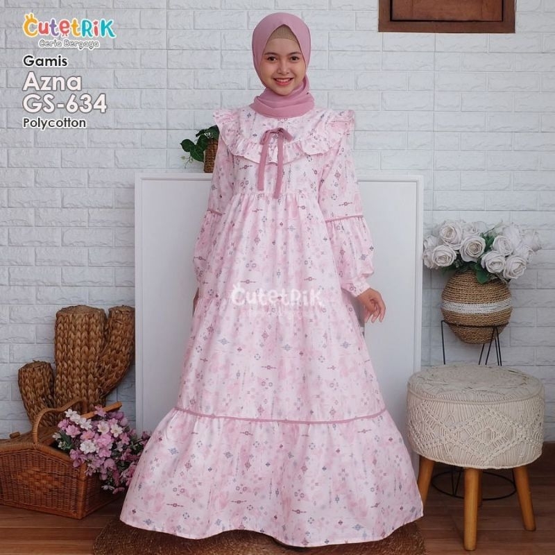 GAMIS ANAK CANTIK PINK USIA 5-7THN AZNA BY CUTETRIK| GS-634