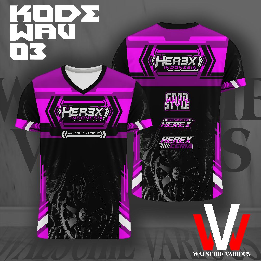 Walschie Various Herex Indonesia Kaos Jersey Polo Merah Kuningan Jersey Racing Herex Kaos Jersey Ful