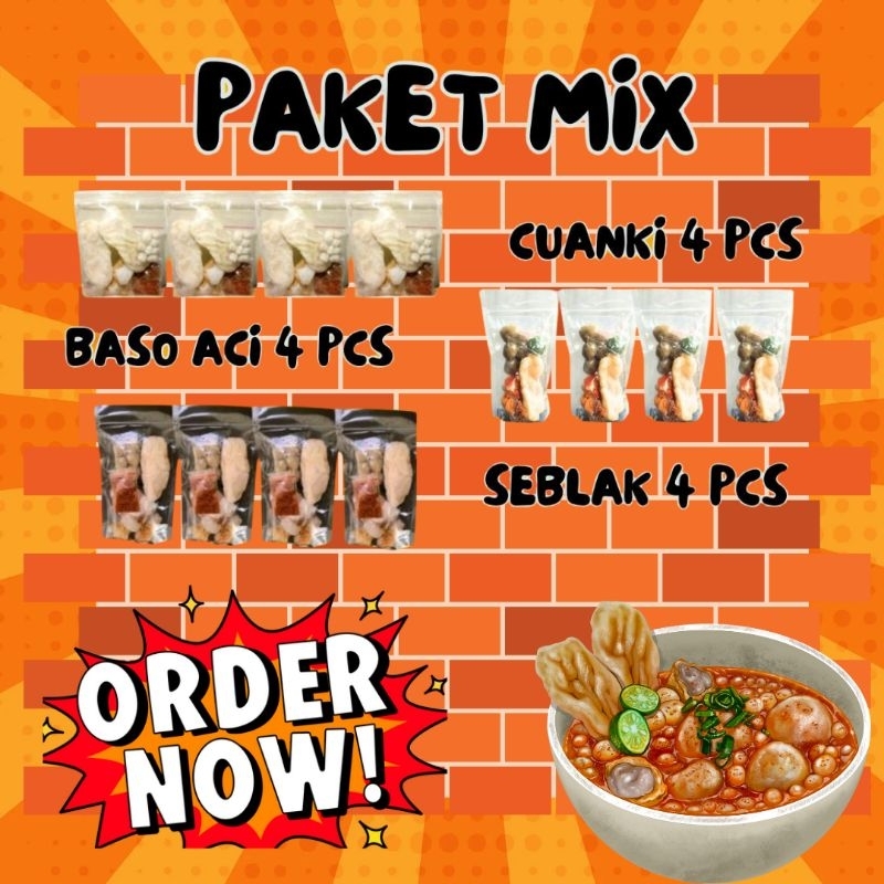 

PROMo!! BASO ACI PAKET MIX cuanki 4 seblak 4 boci 4 (12pcs) murah