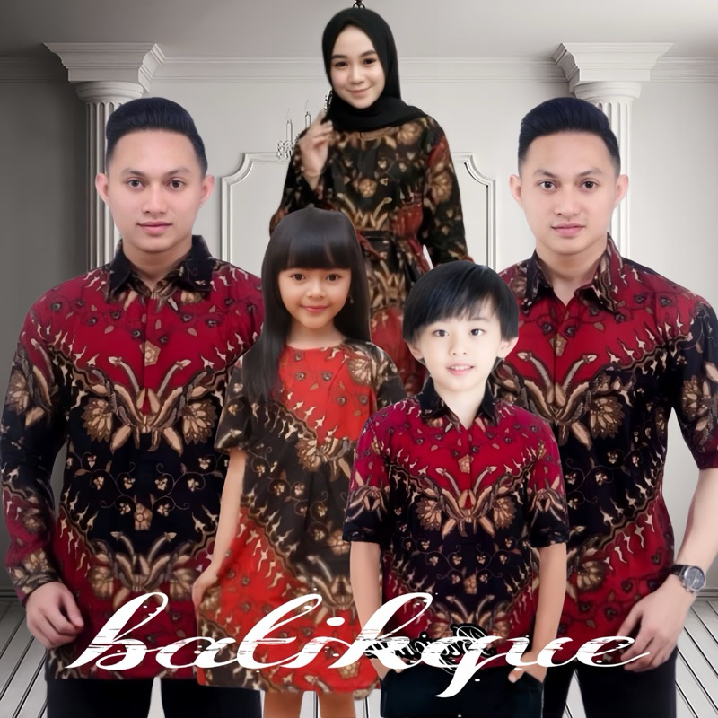 MOTIF KERIS MAROON || BAJU BATIK COUPLE KELUARGA || COUPLE AYAH IBU DAN ANAK LAKI-LAKI || COUPLE BAT
