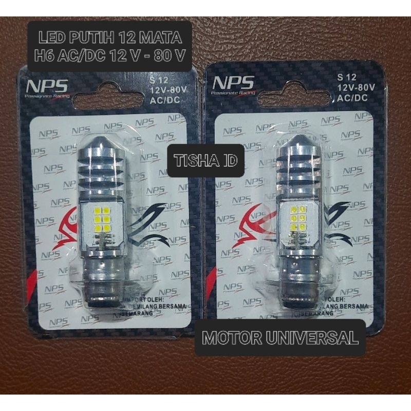 Lampu utama depan LED 12 Mata AC/DC H6  Putih terang unifersal