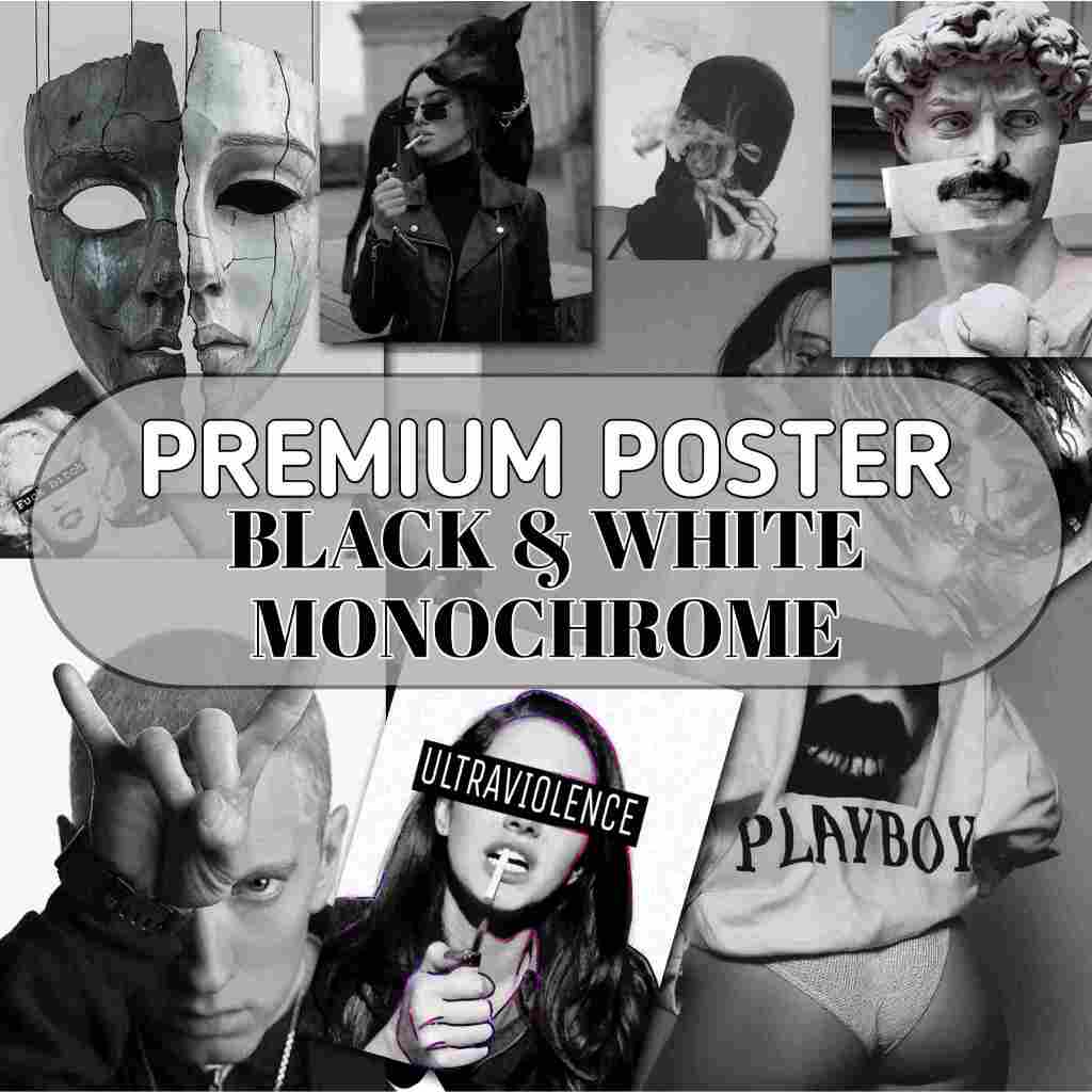 poster dinding aesthetic / poster monochrome black and white
