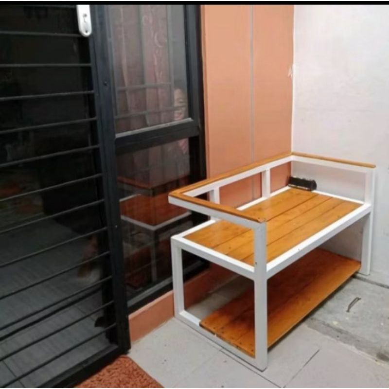 PROMOBangku besi//Kursi besi kombinasi kayu minimalis