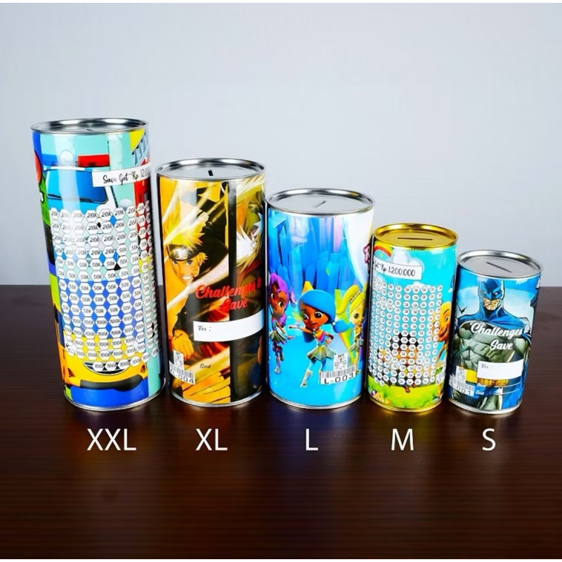 Celengan Target Viral / Celengan Kaleng / Tabungan Targer Karakter 5 JUTA 10 JUTA 15 JUTA 20 JUTA