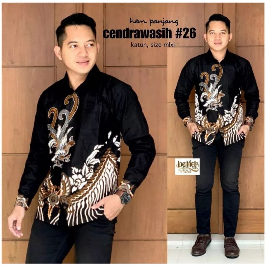 KODE J2S Kemeja Batik Pria Lengan Panjang Size M L XL XXL Terbaru Motif Ayam Seragam Kantor Pria Sli