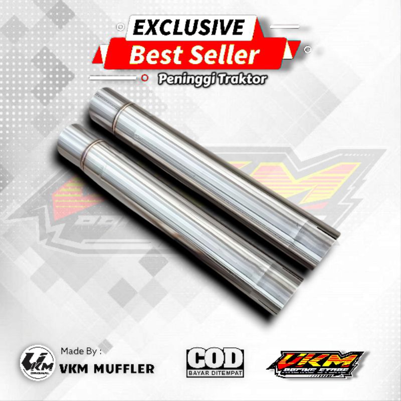 VKM Knalpot Traktor Peninggi Filter Udara Universal Kubota RD65 RD85 Yanmar TF75 TF85 Stainless