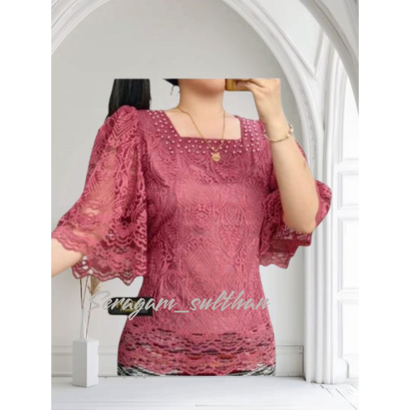 blouse kebaya model lengan kembang Terbaru / blus kebaya terlaris / blus kebaya formal blus kebaya a