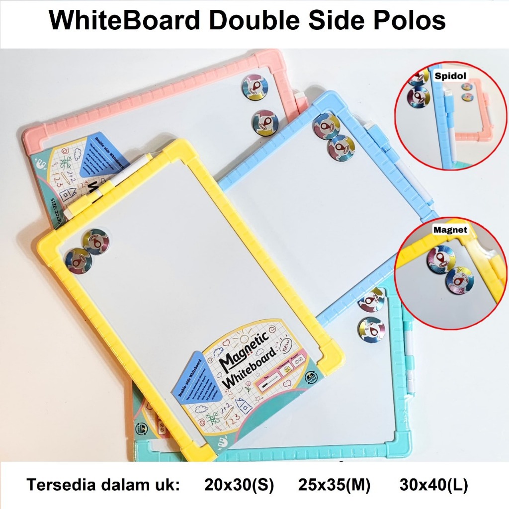 

[FREE EXTRA PACKAGING] White Board Papan Tulis Magnet Whiteboard 2 Susun + Spidol Penghapus Stip Dua Sisi Double Side JL 121 122 123