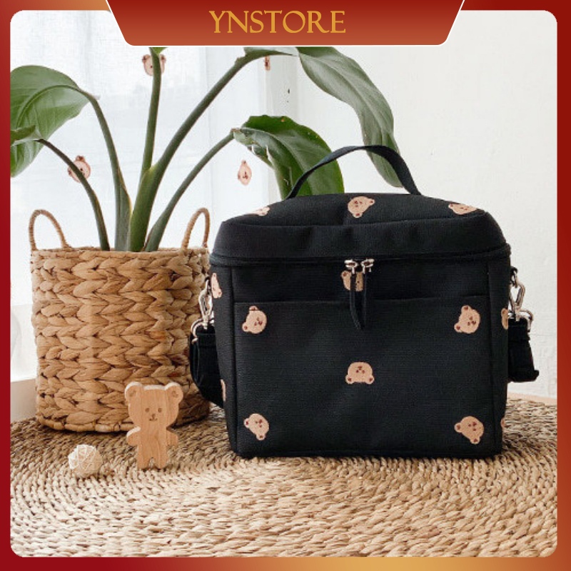 Tas Bayi Multifungsi Diaper Cooler Bag Stroller Korea Korean Tas Asi Bear Beruang Lucu Botol Susu