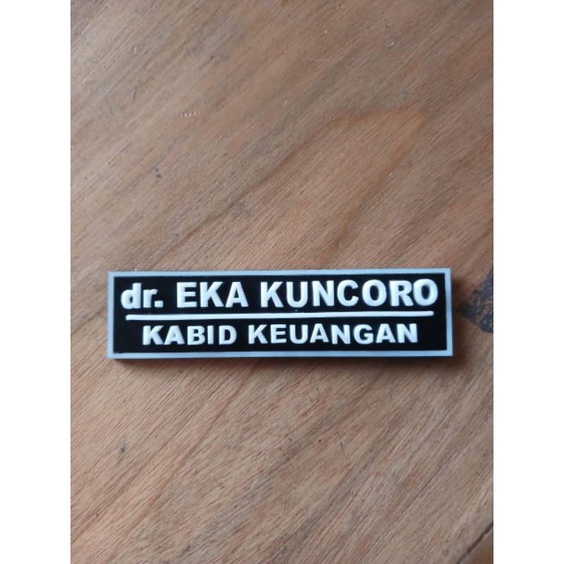 

NAMETAGE TIMBUL PAKAI NIP | NAMETAGE PAKAI JABATAN | MAX HURUF 15 | NAMETAGE TIMBUL DENGAN JABATAN DAN NIP