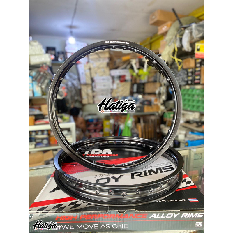 VELG TDR HITAM GILAP / HITAM GLOSSY UKURAN 140 160 185 RING-17 ORIGINAL TDR