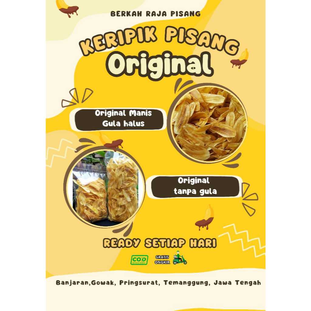 

Keripik Pisang 500gr Original Manis Gurih Renyah