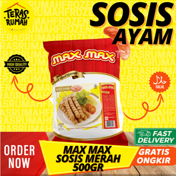 

MAX MAX SOSIS AYAM MERAH 500GR (isi 15px)