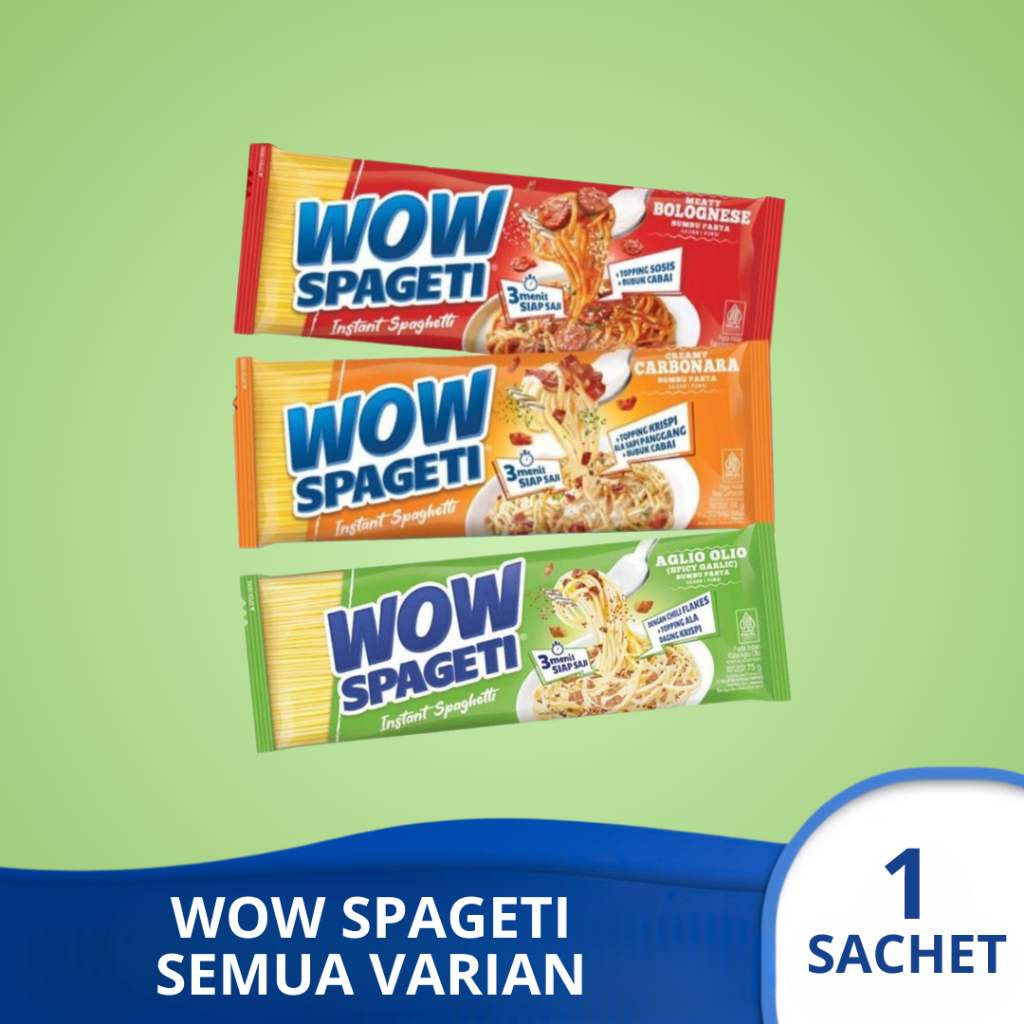 

WOW SPAGETI AGLIO OLIO BOLOGNESE CARBONARA Pasta Instan 1 sachet