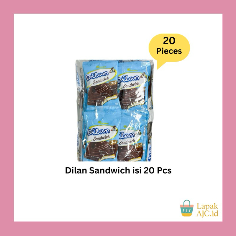 

Dilan Sandwich isi 20 Pcs Coklat Wafer Biskuit
