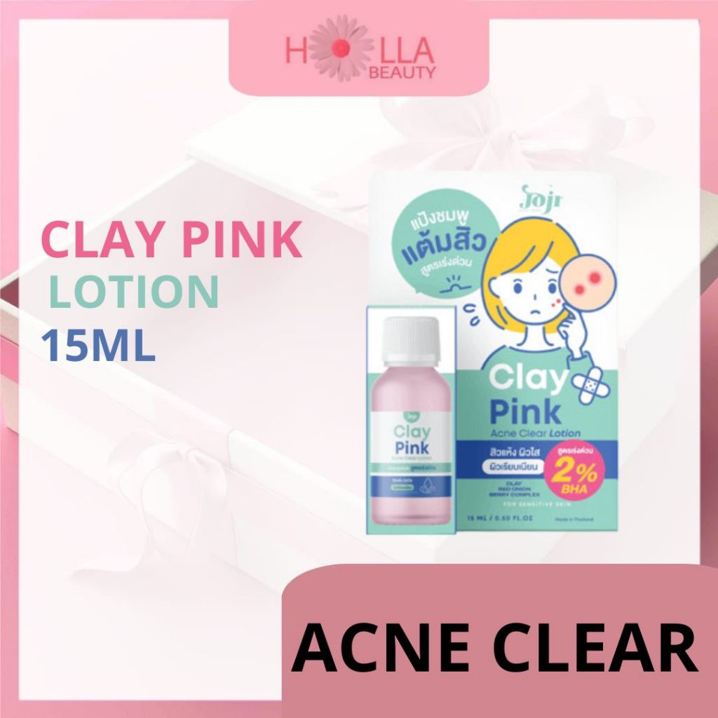JOJI CLAY PINK ACNE CLEAR LOTION 15ML / OBAT TOTOL JERAWAT / JOJI SECRET YOUNG