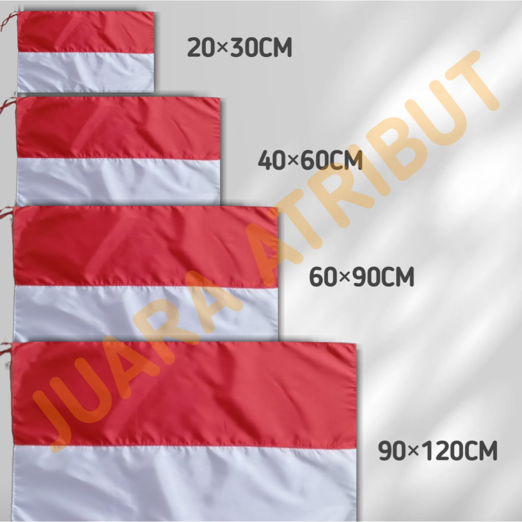 

BENDERA MERAH PUTIH SATIN UKURAN 20X30CM , 40X60CM , 60X90CM , 90X120CM