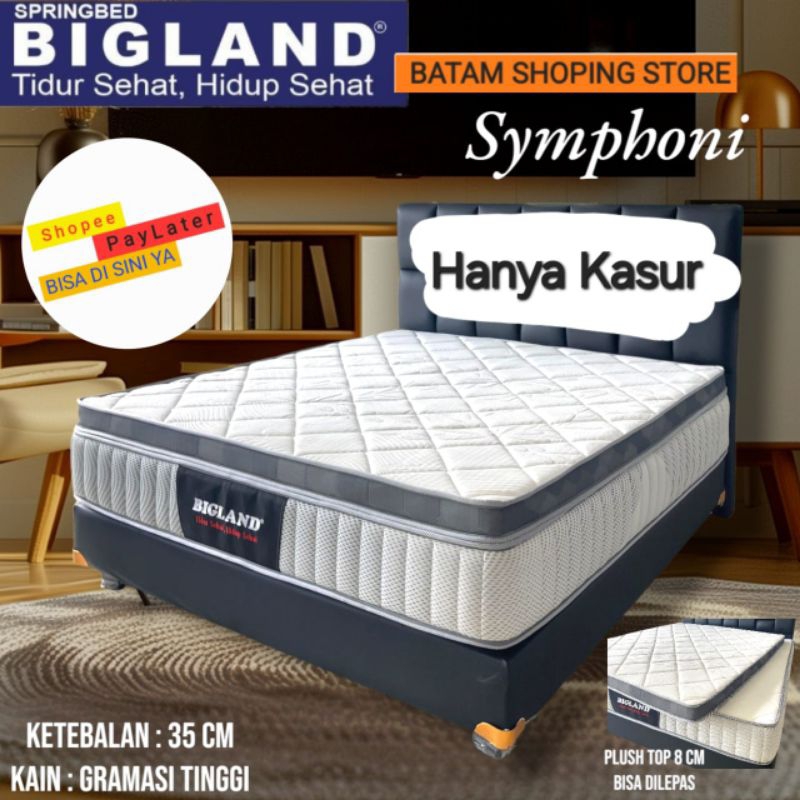 KASUR MATRAS BIGLAND SYMPHONI KAIN GRAMASI TINGGI UKURAN 150X190 160X200 180X200 TEBAL 35 CM