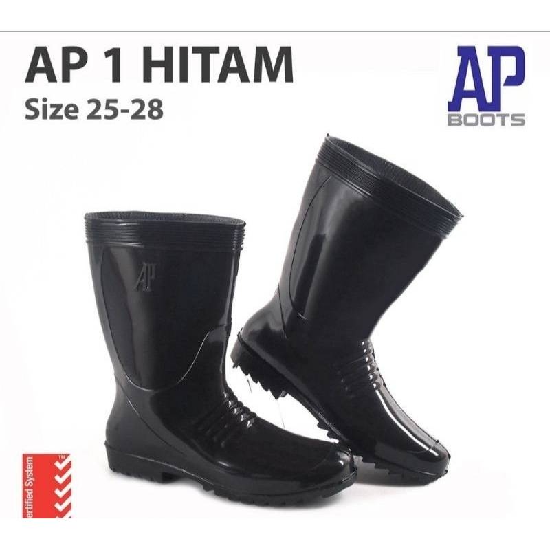 AP BOOTS AP 1 Hitam Sepatu Boots PVC