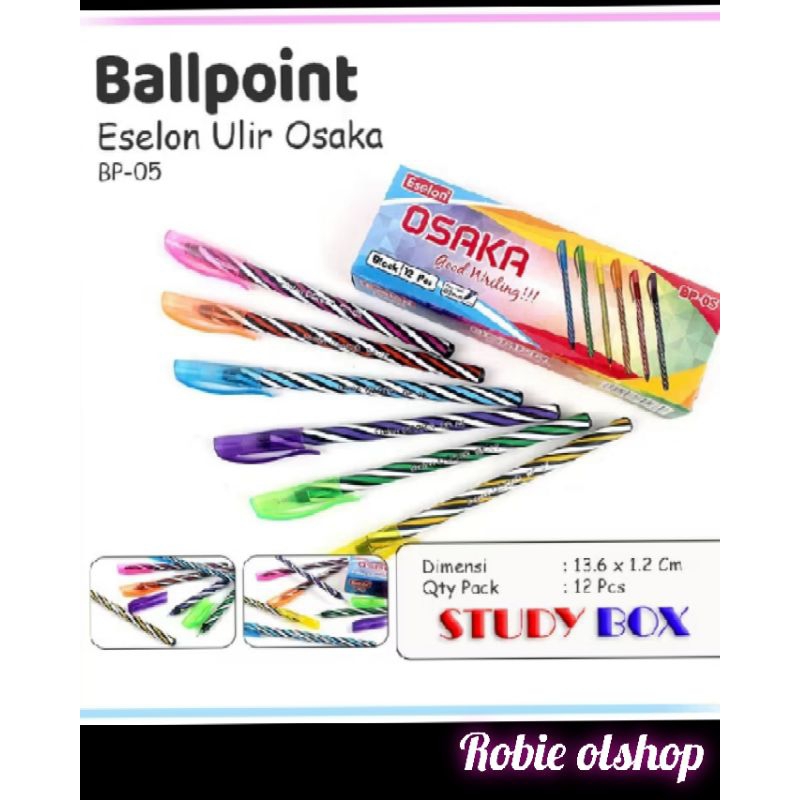 

pulpen osaka hitam/bolpen hitam 1 box perlengkapan sekolah