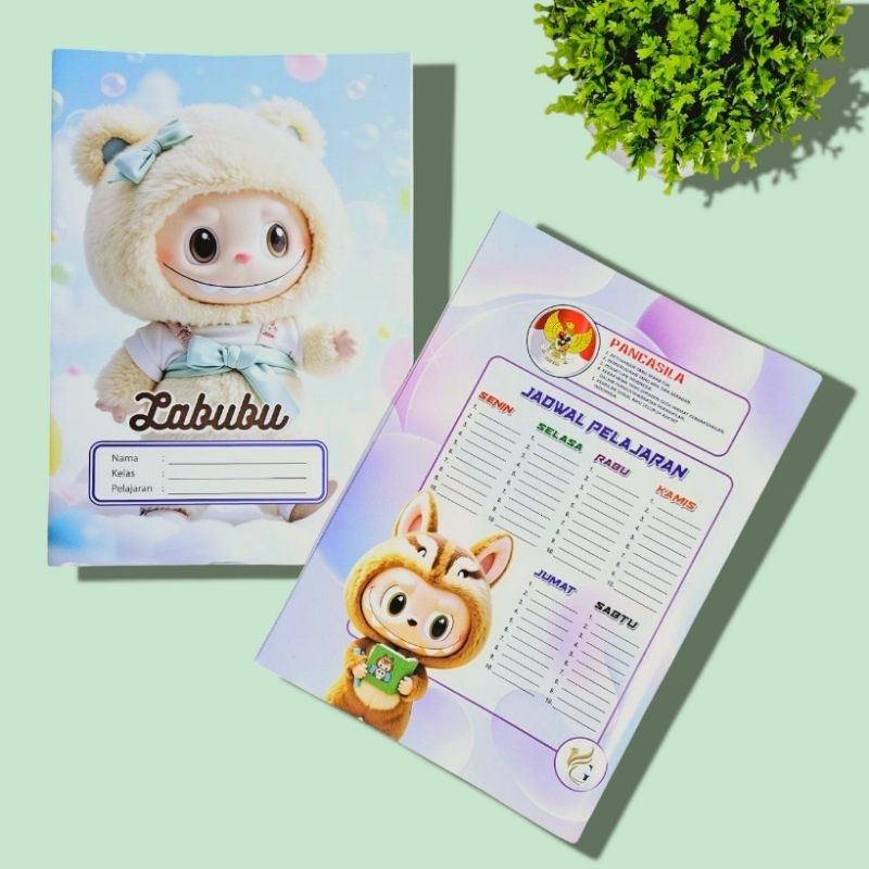 

20 lembar Sampul buku tulis labubu gambar ukuran buku kwarto/ukuran buku tulis biasa