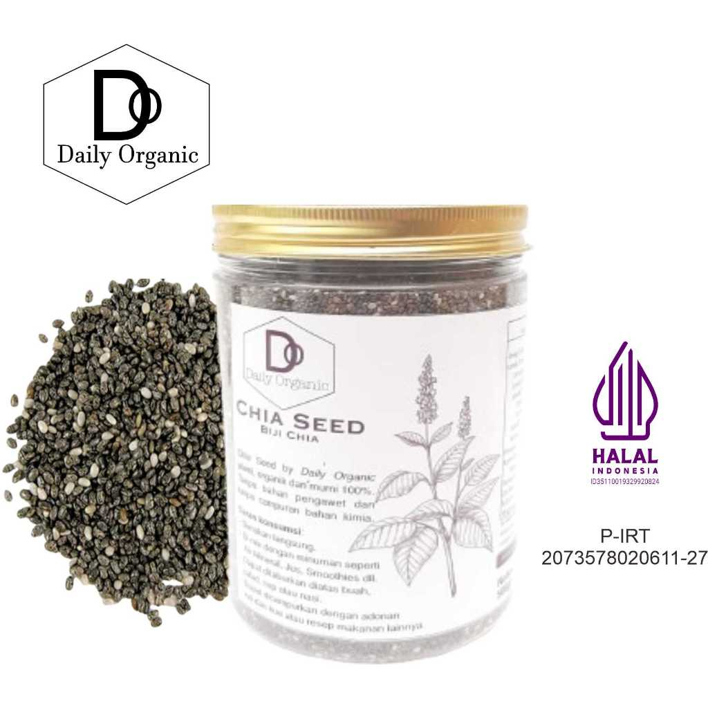 

Daily Organic Chia Seed 500 gram (1/2kg) BPOM HALAL/ Organic Black Chia Seed Mexico- Chia Hitam Organik masakan wijen Sesame