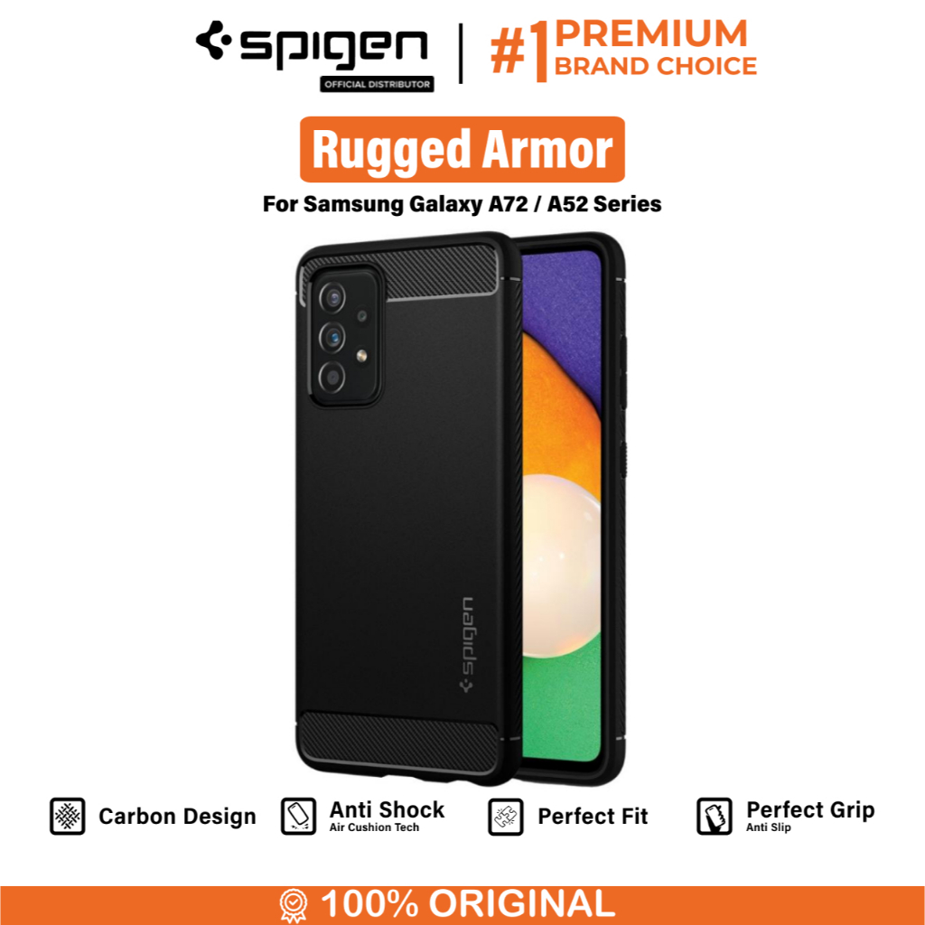 Spigen Case Samsung Galaxy A52 / A72 Rugged Armor Carbon Fiber Casing