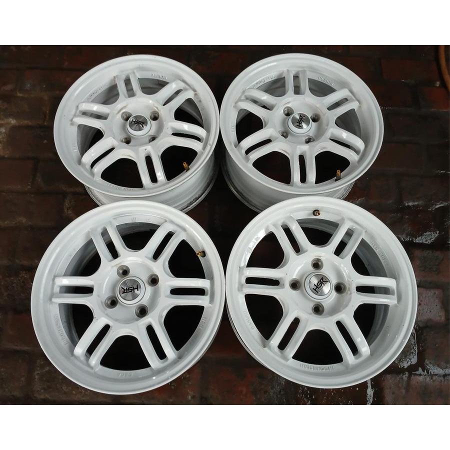VELG HSR AERI SEKEN RING 15 LEBAR 6,5 PCD 4X100 ET42 WHITE PELEK BEKAS PUTIH BUAT BRIO AYLA CALYA SI