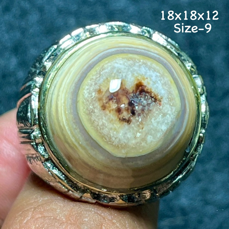 Cincin Batu Akik Natural Sulaiman Puser Mata (Asli Alam)