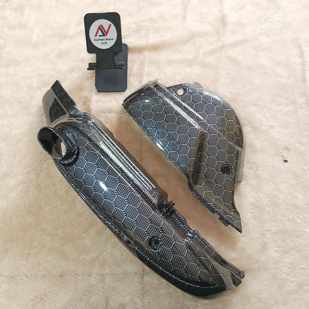 Cover Tutup CVT Mio Soul Karbu Full Karbon Celup - Carbon WTP