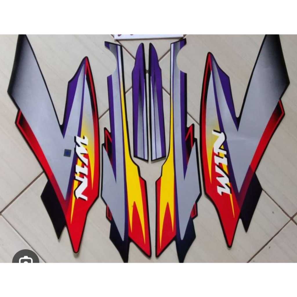 STICKER STANDAR WIN 100 TAHUN 2005 MERAH STRIPING STANDAR WIN 100 TAHUN 2005 BERKUALITAS DAN MURAH