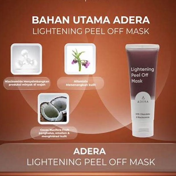 PEEL OFF MASK BY ADERA Mencerahkan Kulit Wajah ADERA LIGHTENING PEEL OFF MASK