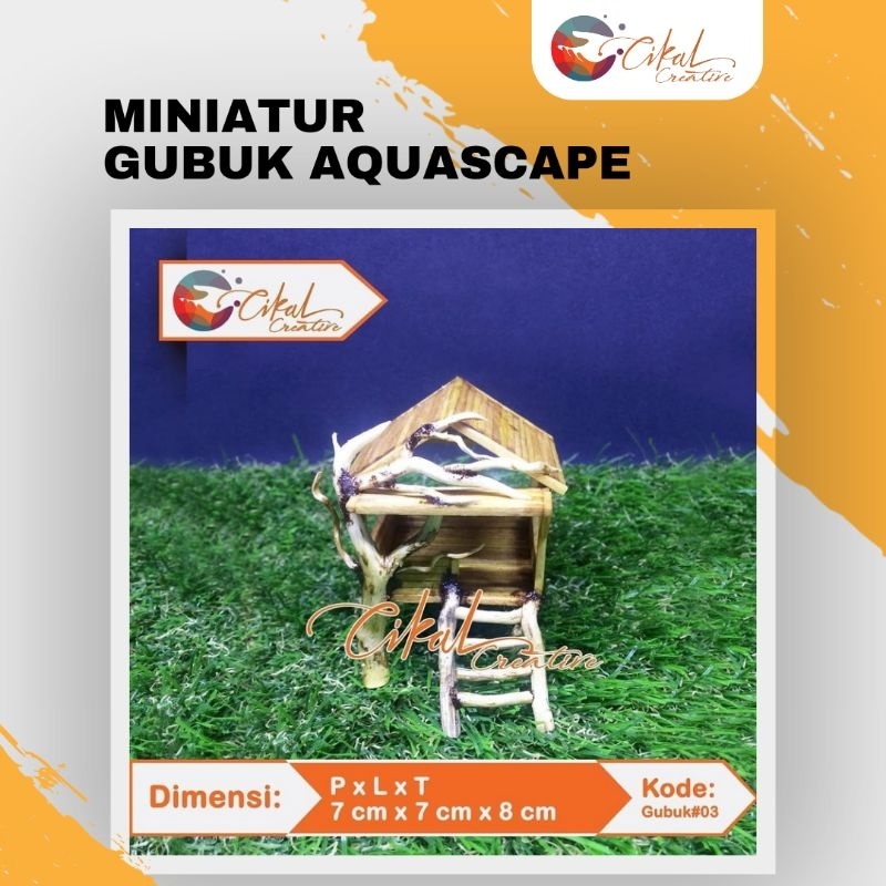 Miniatur gubuk aquascape / Miniatur rumah / Bonsai aquascape / Gubuk #03