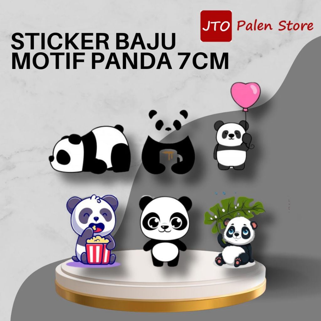 

Sticker Baju Motif Panda Ukuran 7 cm isi 6 Pcs