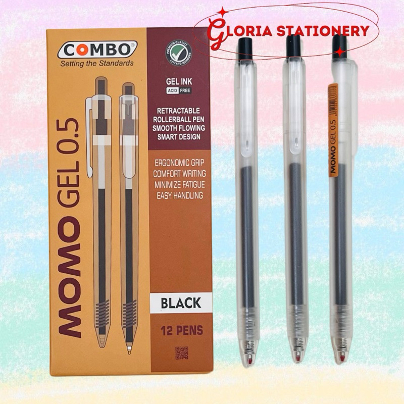 

MOMO GEL (isi 12 pcs) pen/ Bolpen gel 0,5 MOMO Gel