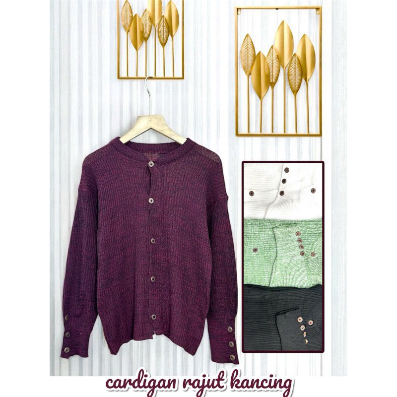 CARDIGAN RAJUT POLOS KANCING DEPAN
