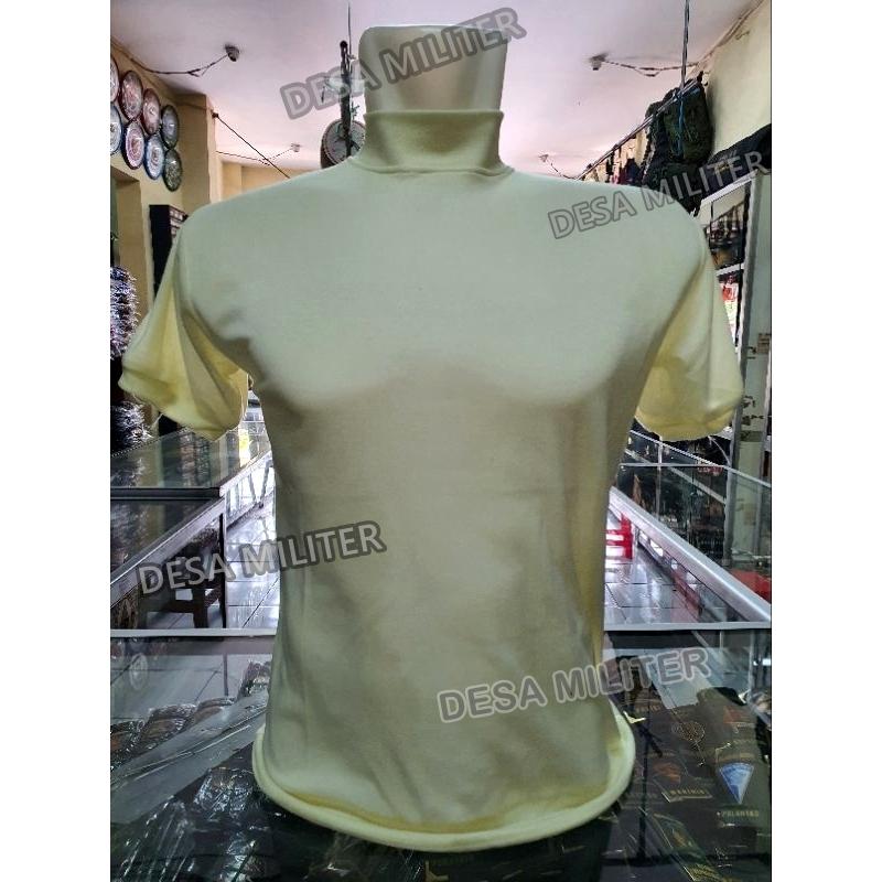 KAOS KRAH TINGGI Cream Satpam  - KAOS DALAM KERAH TINGGI SATPAM - Kaos Satpam Polos Terbaru Warna CR