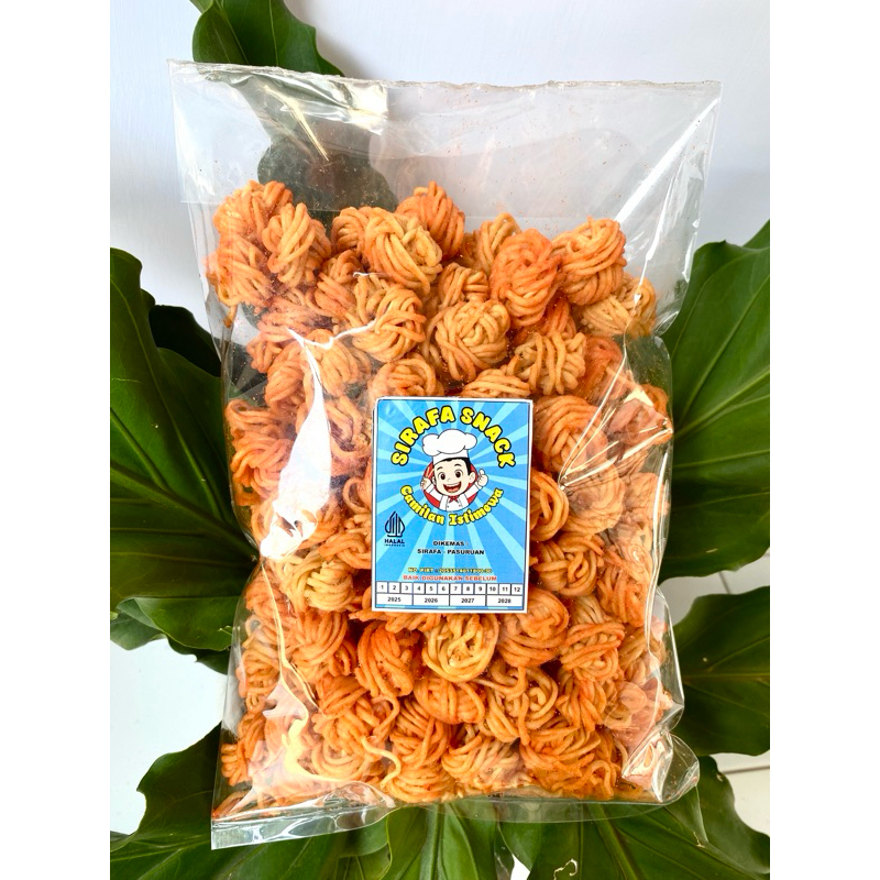 

MIE BUNDEL PEDAS 500gr - Camilan Istimewa Snack Pedas asin (SIRAFA SNACK) Cemilan Makanan Kering